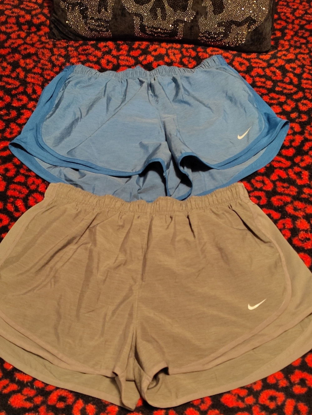 Nike Women’s Athletic Shorts in Blue and Gray - Lightweight Dri-FIT Style